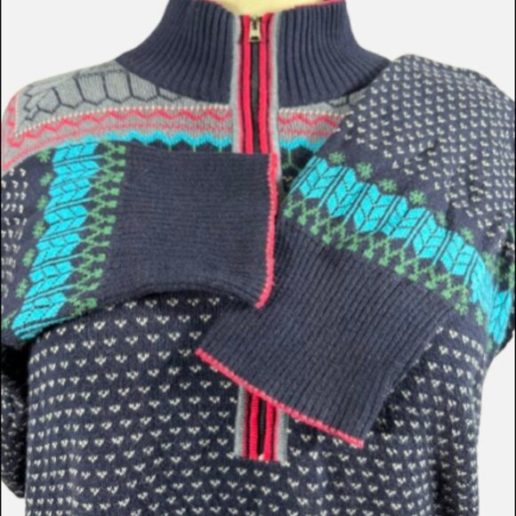 Eddie Bauer Fair Isle 1/4 Zip Winter Nordic Outdoor Sweater Pullover (Size XXL) - Picture 7 of 10